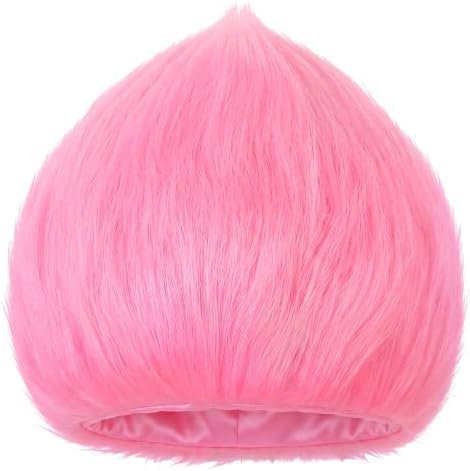 1 Pcs Funny Wig Crazy Hair for Halloween Party Light Pink