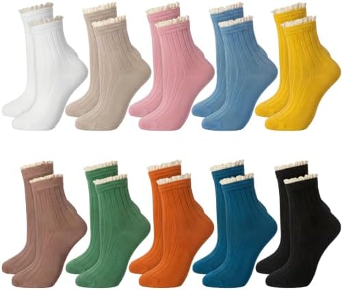 10 Pairs 6/10 Pairs Women Cotton Crew Socks Candy
