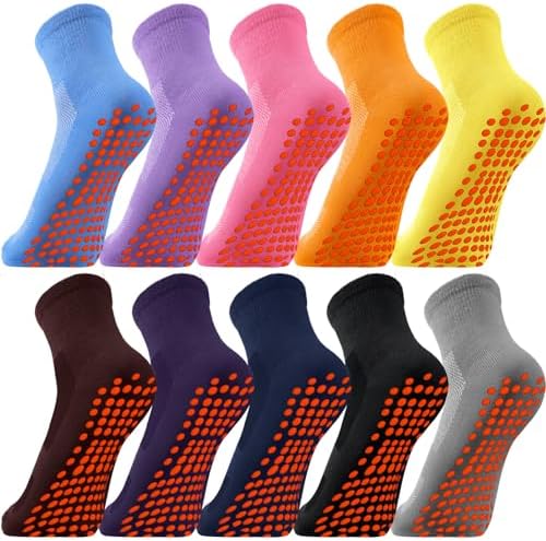 10 Pairs Non Slip Socks Grippy Yoga Socks for Women