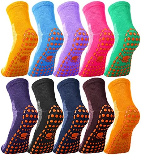 10 Pairs Non Slip Yoga Socks for Women Men Classic Color Stylish
