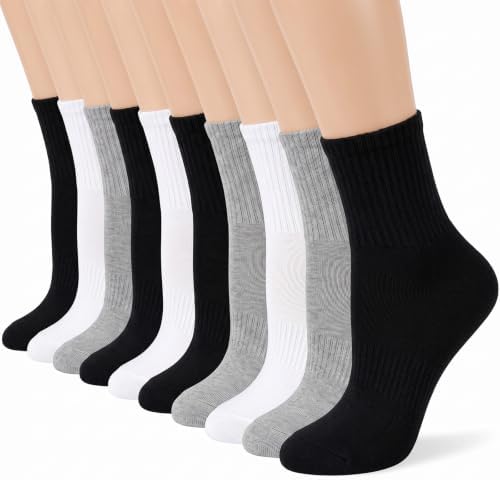 10 Pairs Women's Turn Cuff Socks 3Color