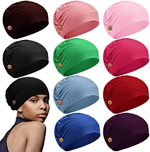 10 Pcs Adjustable Working Cap with Button Scrub Hats Stylish Colors