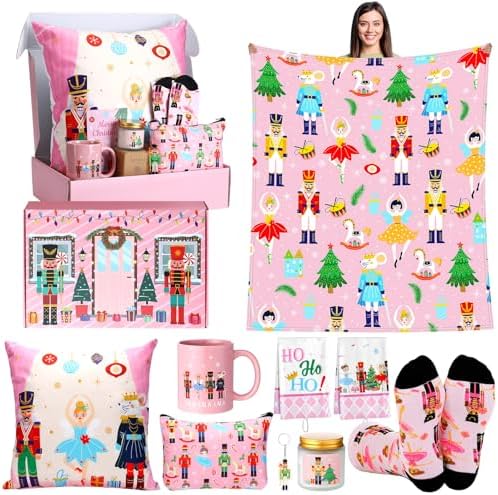 10 Pcs Pink Nutcracker Ballet Gifts Set Blanket Mug Socks