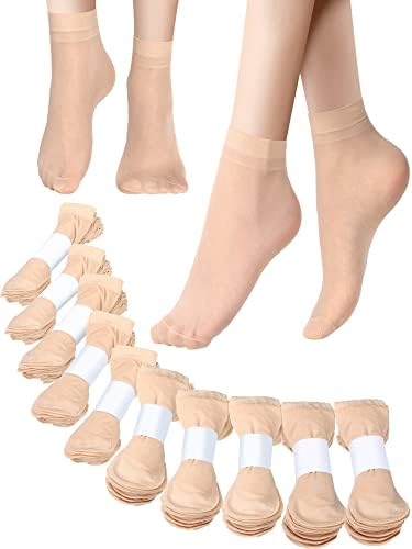 100 Pairs Women Nylon Ankle Socks Bulk Sheer Hosiery