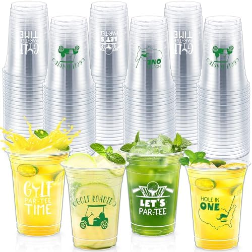 100 Pcs Golf Ball Cups 16 oz Golf Plastic Disposable Cups Bulk Let's
