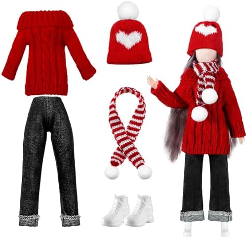 11.5 Inch Doll Clothes Winter Sweater Jeans Accessories