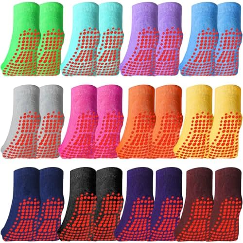 12 Pairs 12 Pairs Kids Grip Socks