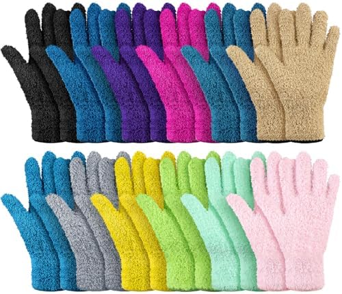 12 Pairs Microfiber Dusting Gloves Washable Cleaning