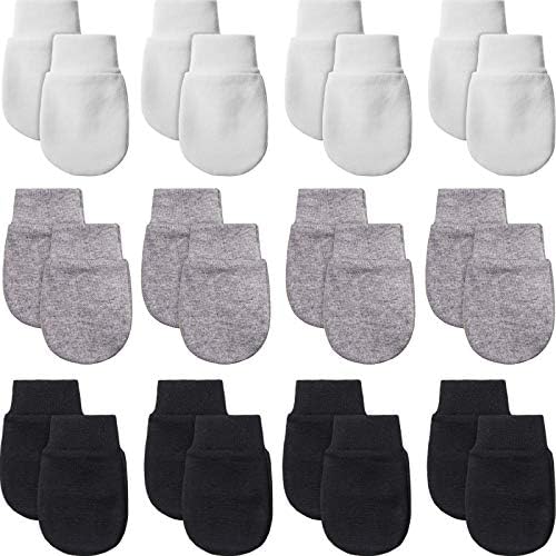 12 Pairs Newborn Baby Mittens for 0-6 Months 3Color Retro