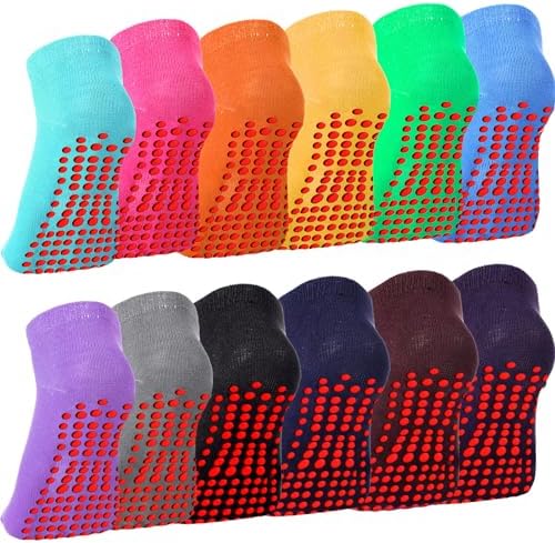 12 Pairs Pilates Socks Grips for Women