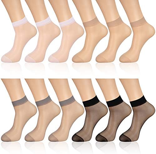 12 Pairs Sheer Ankle Socks