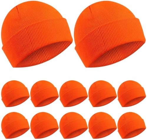 12 Pcs Beanie Blaze Hat Cuff Knit Cap for Men