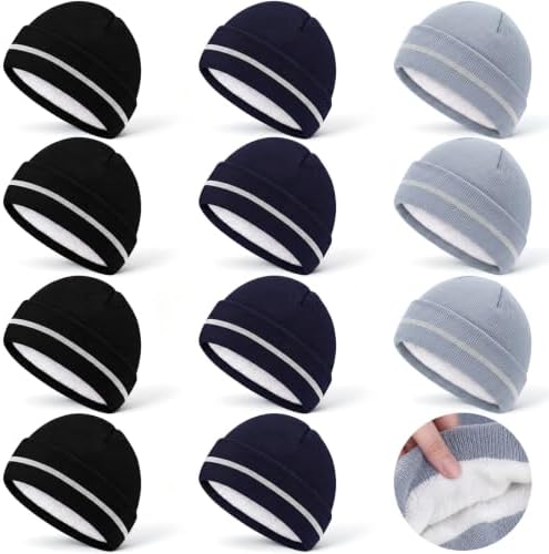 12 Pcs Reflective Knit Hat