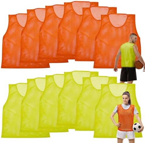 12 Pcs Soccer Pinnies Youth Scrimmage Vests