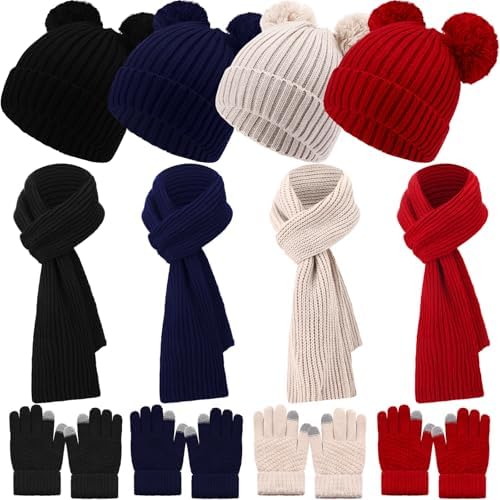 12 Pcs Winter Hat Scarf Gloves Set