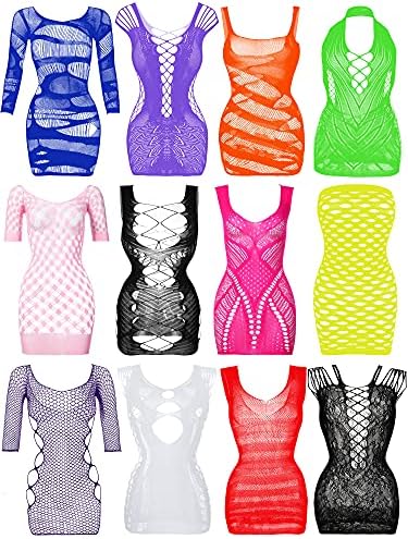 12 Pcs Women's Fishnet Lingerie Mesh