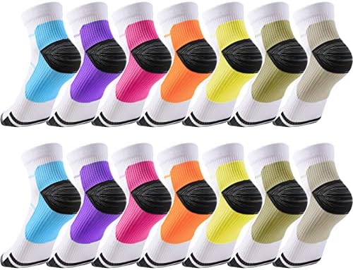 14 Pairs Ankle Socks Arch Ankle Support Socks Athletic Crew Socks for