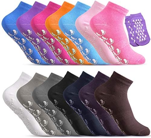 14 Pairs non slip Grip Socks for women Men