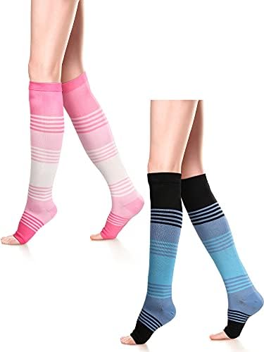 15-25 mmHg Open Toe Compression Socks Calf Toeless Compression Socks for