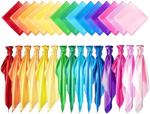15 Pcs Fabric Juggling Scarves 35 x 35 Inch Multicolor