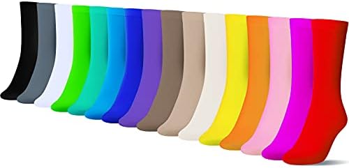 16 Pairs Colorful Women's Nylon Socks for Halloween Cosplay 22 Inch