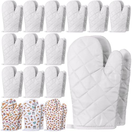 18 Pairs Oven Mitts Heat Resistant Kitchen Long Oven Gloves Mitts Thick