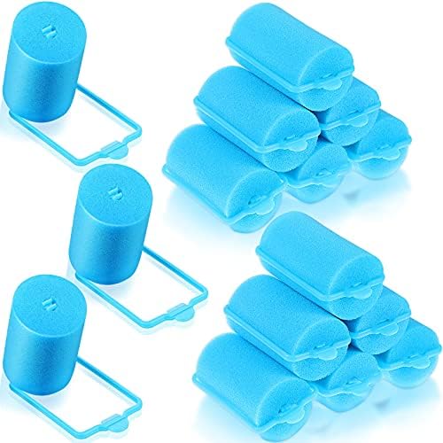 18 Pieces Blue Sponge Hair Rollers For Women