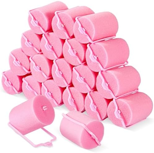 18 Pieces Pink Sponge Hair Rollers For Women 1.9 X 2.6 In