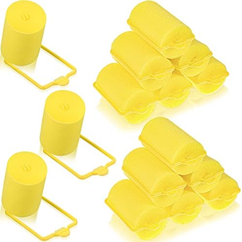 18 Pieces Yellow Sponge Hair Rollers For Women