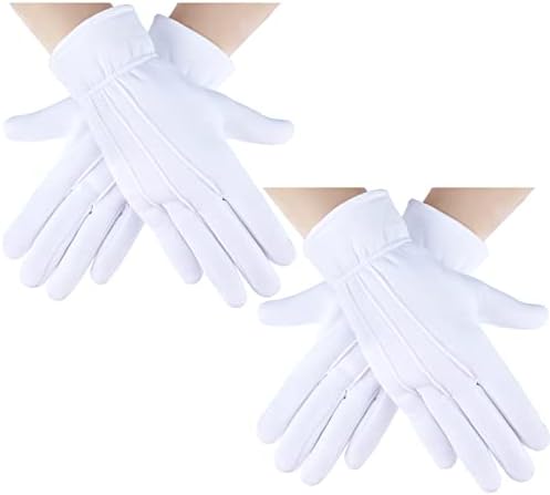 2 Pair White Santa Claus Gloves for Men Fleece Cotton Winter Gloves