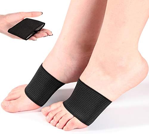 2 Pairs Copper Foot Arch Support Compression Sleeves for Women Men