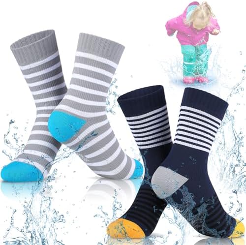 2 Pairs Waterproof Socks for Kids Girls Boys Wading Socks Breathable