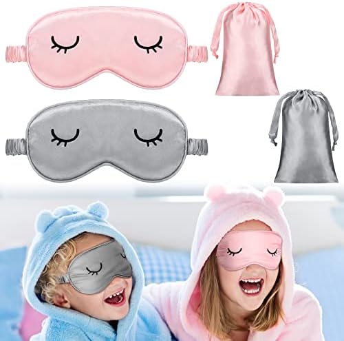 2 Pcs Cute Sleep Eye Mask for Kid Silk Sleep Eye Cover