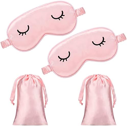 2 Pcs Cute Sleep Eye Mask for Kids Silk Sleep Eye Cover