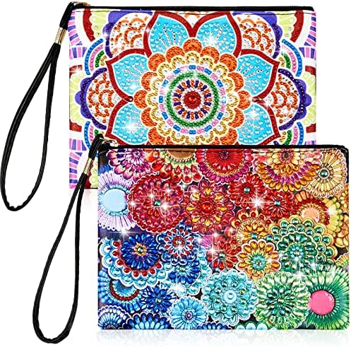 2 Pcs Diamond Painting Purses 5D DIY Diamond Painting Handbag Art