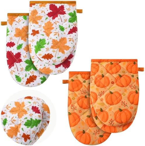 2 Pcs Fall Mini Oven Mitt Decoration for Kitchen
