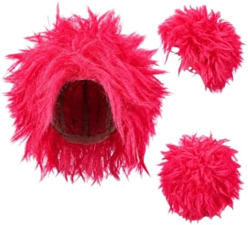 2 Pcs Pink Funny Wigs Crazy Hair Wigs Halloween Cosplay Accessories