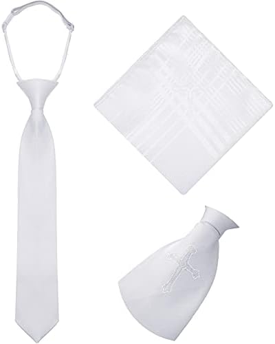 2 Pieces Boys Communion Tie and Hanky Set Include Tie and Folded