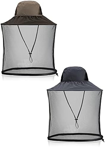 2 Pieces Mosquito Head Mesh Net Hat Cover Face Hat Fly Protection