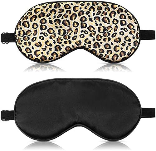 2 Pieces Silk Sleeping Mask with Adjustable Strap-Silk Eye Mask Soft Eye