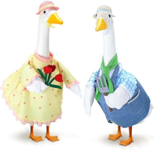 2 Set Gardener Porch Goose Outfits for 23 Inch Cement Plastic Geese