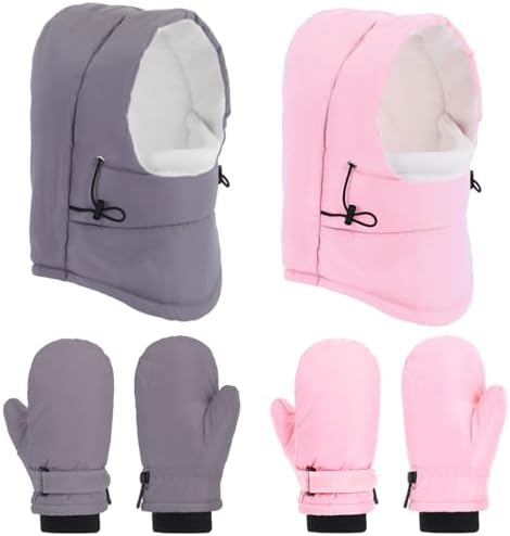 2 Sets Kids Ski Balaclava Mittens
