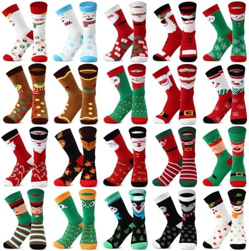20 Pairs Christmas Funny Crew Socks Bulk