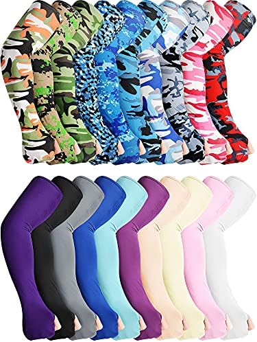 20 Pairs Sun Protection Arm Cooling Sleeves Arm Compression Sleeves Soft