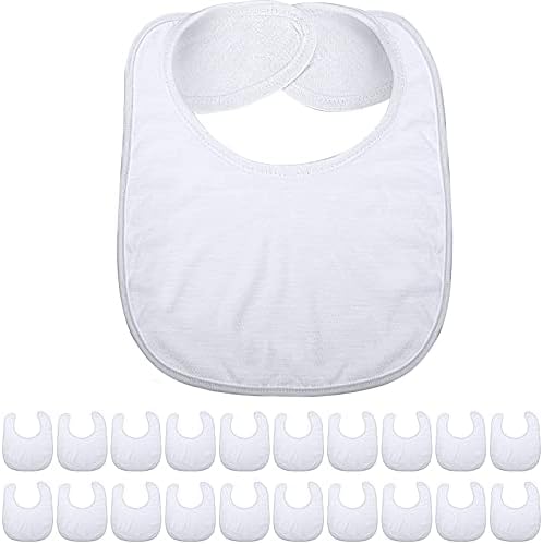 20 Pcs Sublimation Blank Baby White Bibs Washable Reusable