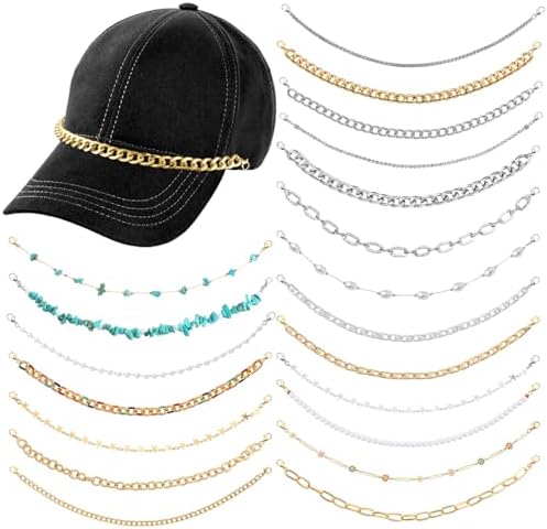 20 Pcs Trucker Hat Chains Bulk Hat Charms for Women Men Bill Decoration