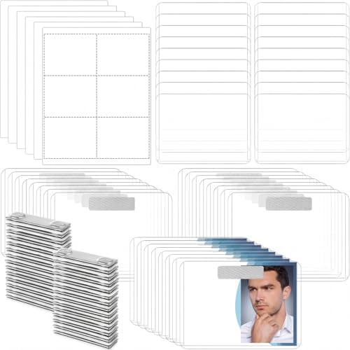 200 Pack Magnetic Name Badge Holders with Printable Inserts 3"x4"
