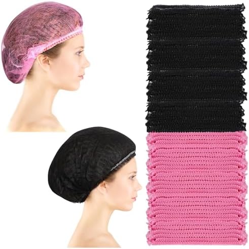 200 Pcs Disposable Hair Caps 21 Inch Bouffant Elastic