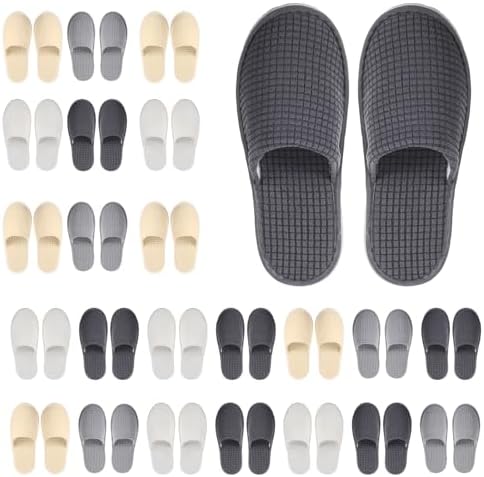 24 Pairs House Disposable Slipper for Travel Hotel Spa Classic Color