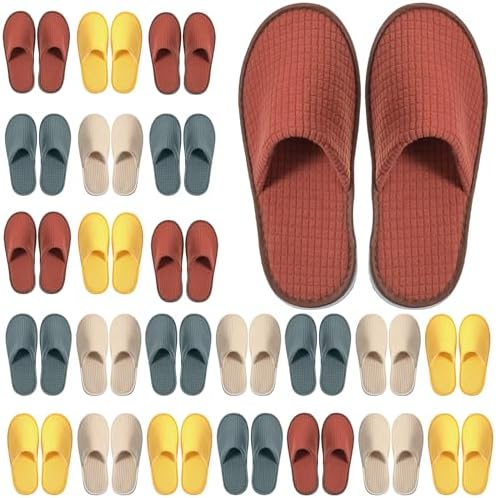 24 Pairs House Disposable Slipper for Travel Hotel Spa Spring Color